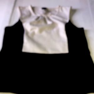 21- Black & White pullover top Designer Ann Taylor
